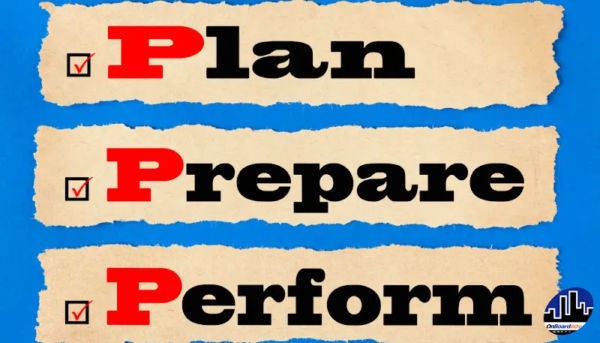 Checklist graphic with three items checked off: Plan, Prepare, Perform — a framework for municipal emergency preparedness