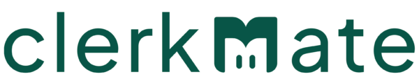 ClerkMate logo, for the meeting management software designed with municipal clerks